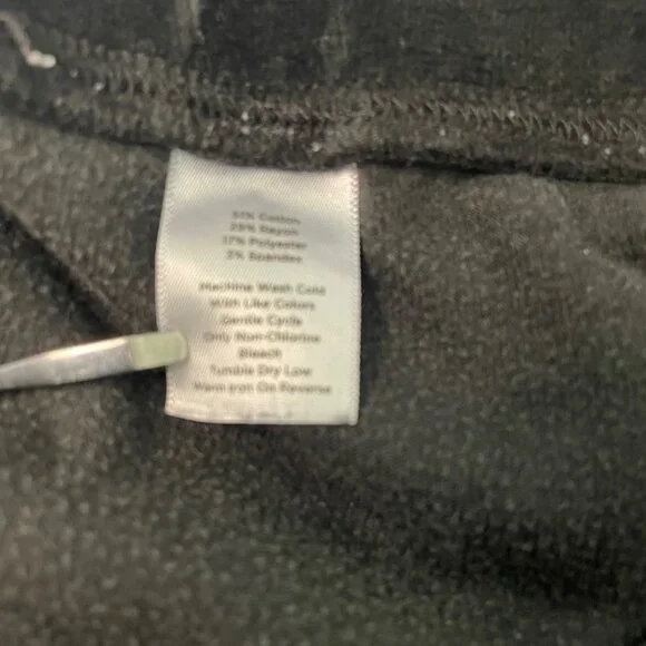 Talbots Sweatpants Black Velour Pull On Pants Wide Leg Adj Waist Womens XL - Picture 5 of 8